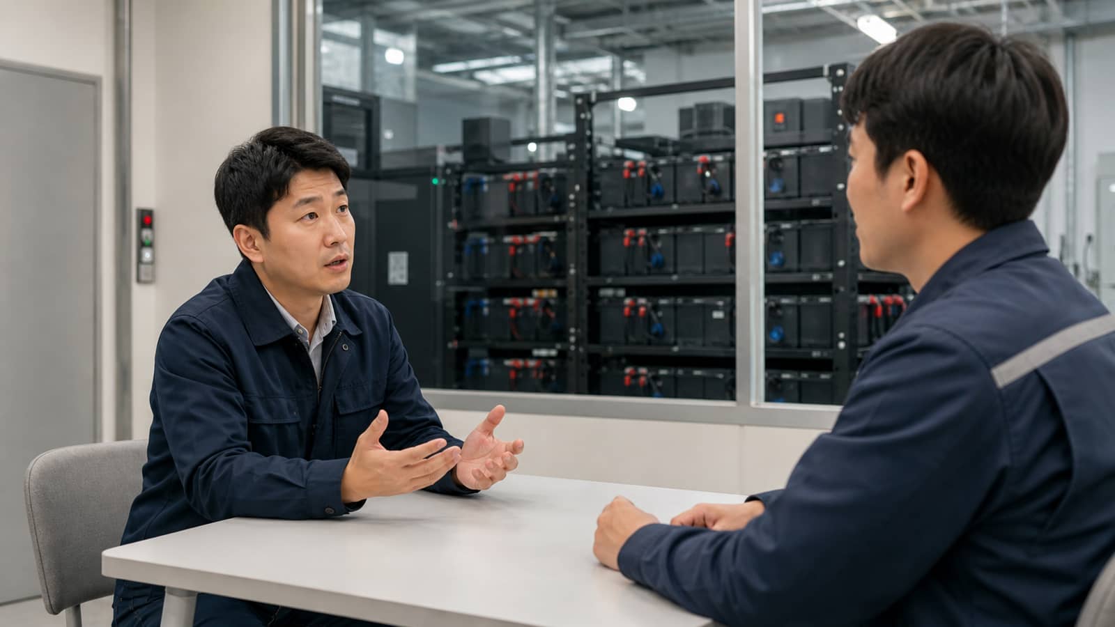 UPS 배터리 점검 항목과 상담 질문을 확인하는 현장 담당자