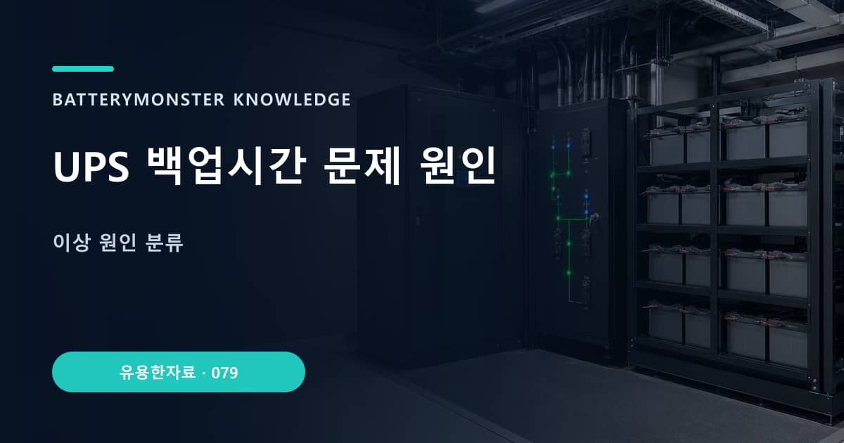 UPS 백업시간 문제 원인의 핵심 엔티티와 검색의도를 설명하는 자료 표지