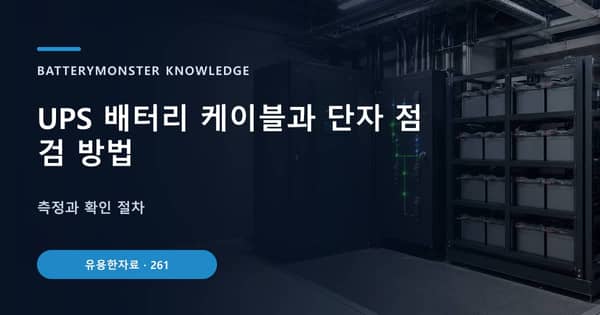 UPS 배터리 케이블과 단자 점검 방법의 핵심 판단 기준을 설명하는 대표 이미지