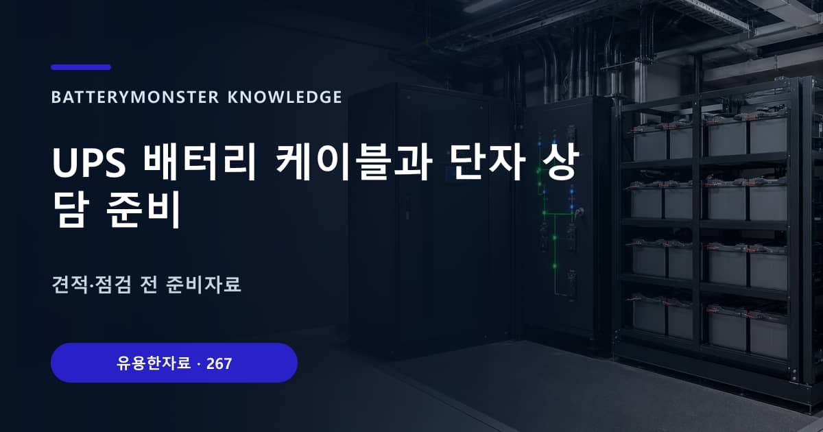 UPS 배터리 케이블과 단자 상담 준비 대표 이미지