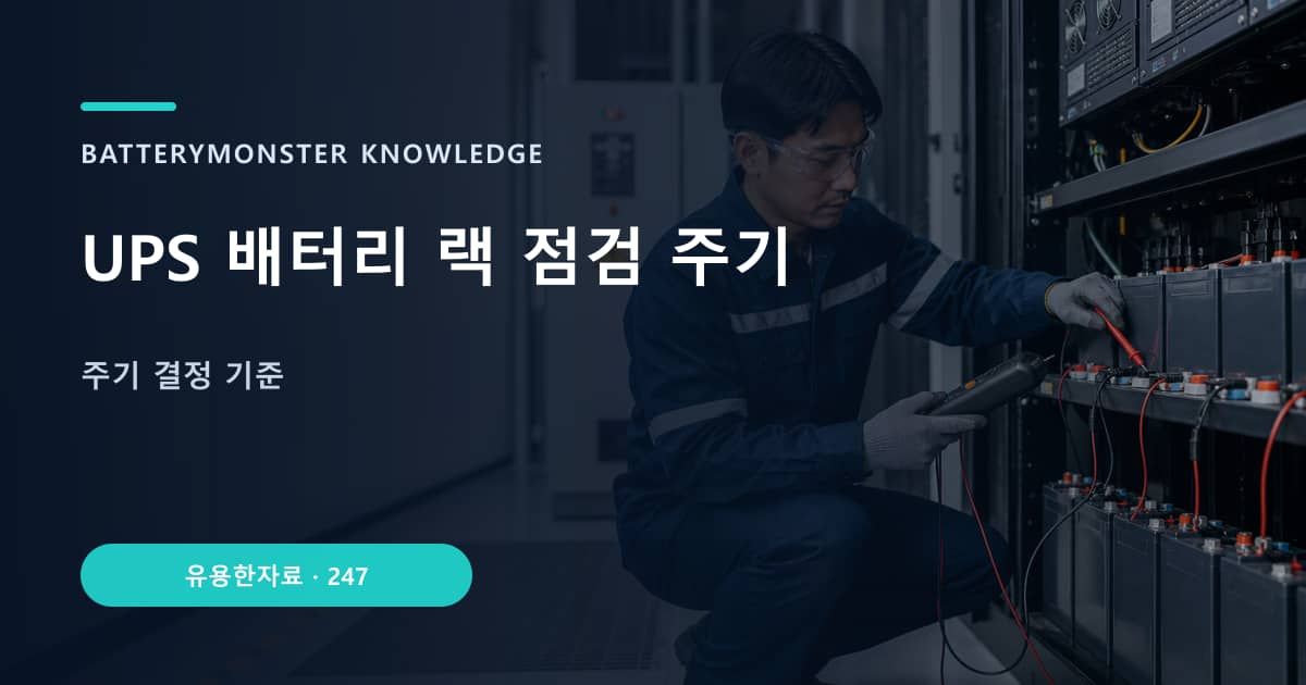 UPS 배터리 랙 점검 주기의 핵심 엔티티와 검색의도를 설명하는 자료 표지