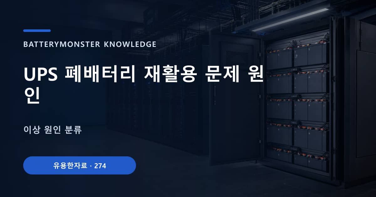 UPS 폐배터리 재활용 문제 원인의 핵심 엔티티와 검색의도를 설명하는 자료 표지
