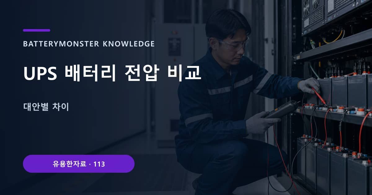 UPS 배터리 전압 비교의 핵심 엔티티와 검색의도를 설명하는 자료 표지