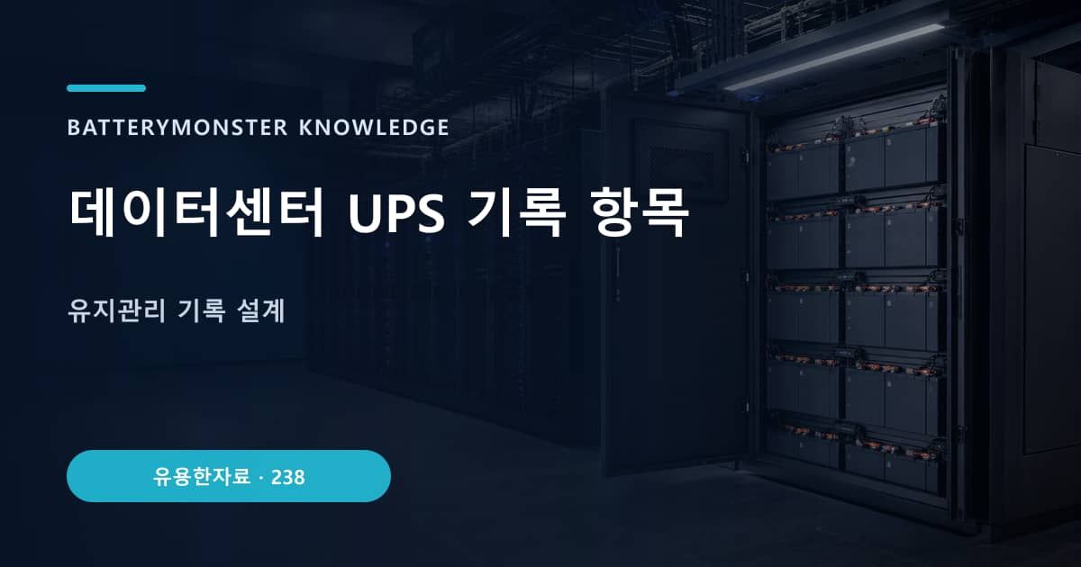 데이터센터 UPS 기록 항목 대표 이미지