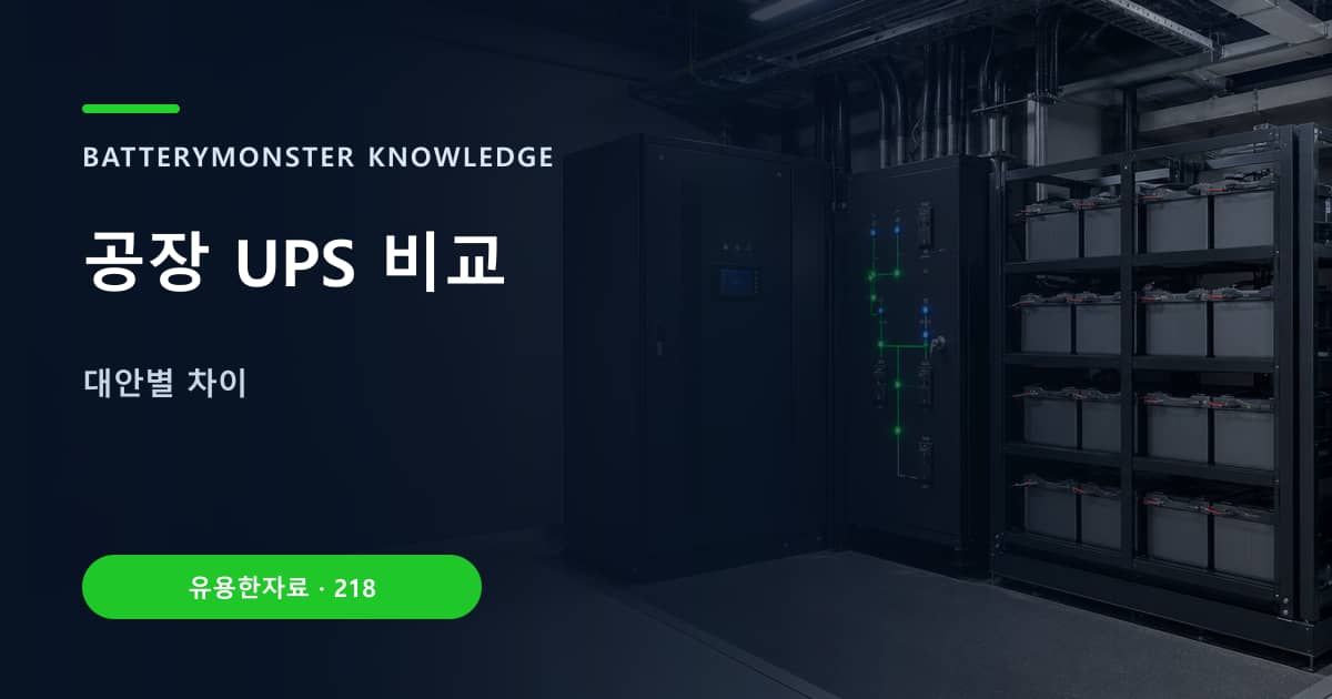 공장 UPS 비교의 핵심 엔티티와 검색의도를 설명하는 자료 표지