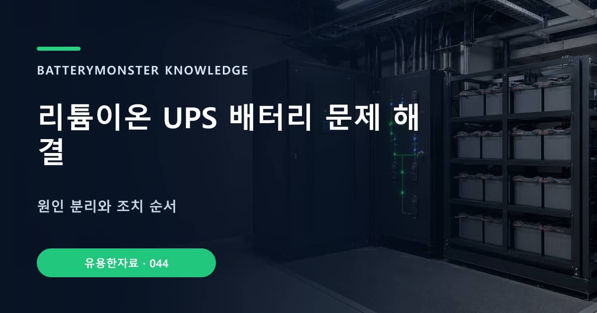 리튬이온 UPS 배터리 문제 해결 대표 이미지