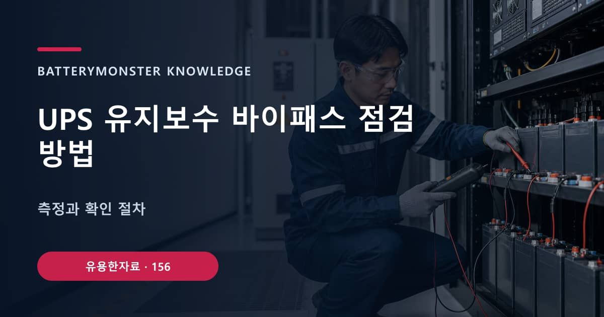 UPS 유지보수 바이패스 점검 방법의 핵심 엔티티와 검색의도를 설명하는 자료 표지