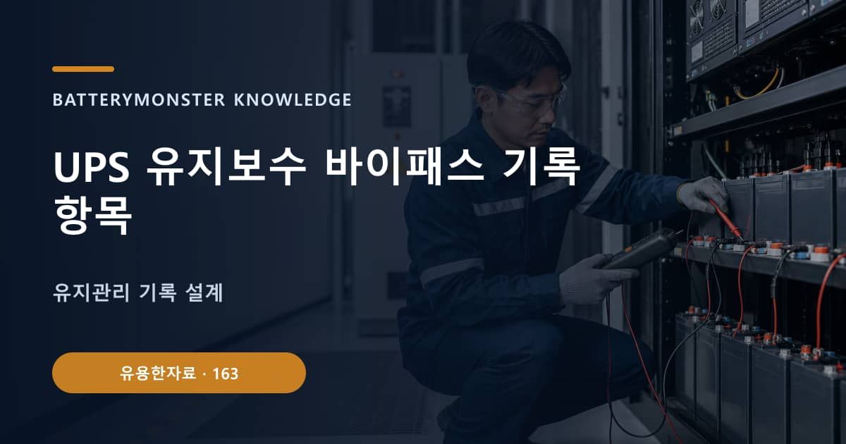 UPS 유지보수 바이패스 기록 항목 대표 이미지