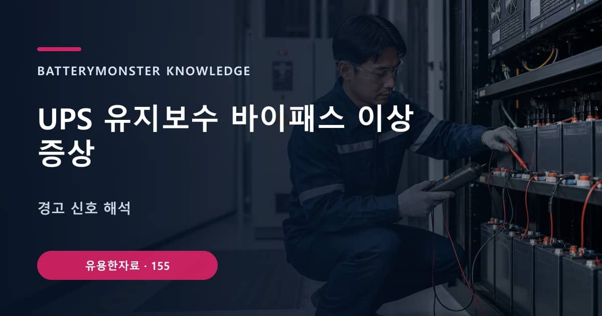 UPS 유지보수 바이패스 이상 증상 대표 이미지
