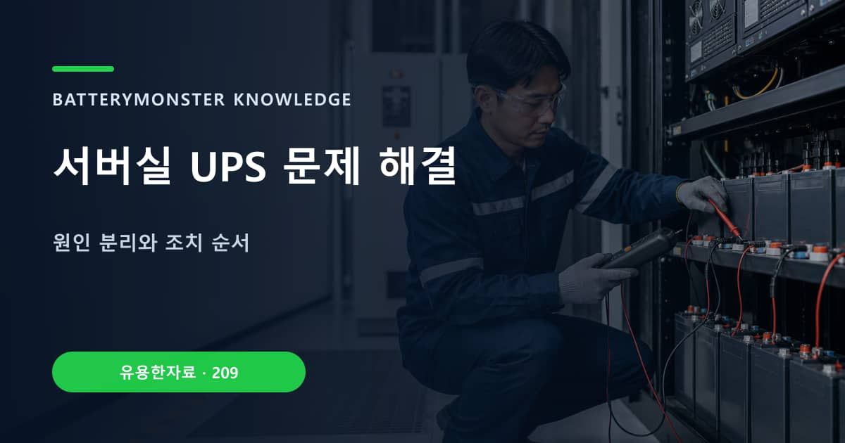 서버실 UPS 문제 해결 대표 이미지