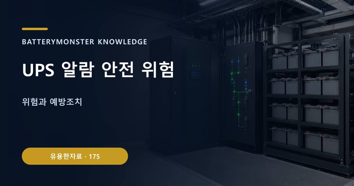 UPS 알람 안전 위험의 핵심 엔티티와 검색의도를 설명하는 자료 표지