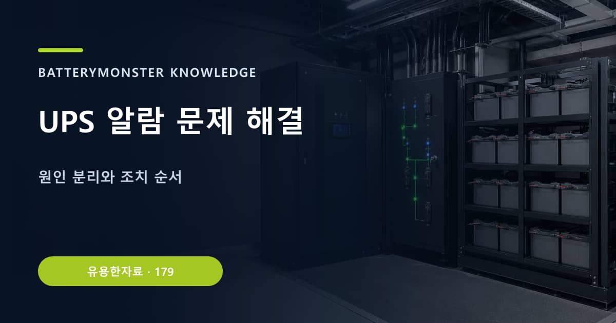 UPS 알람 문제 해결의 핵심 엔티티와 검색의도를 설명하는 자료 표지