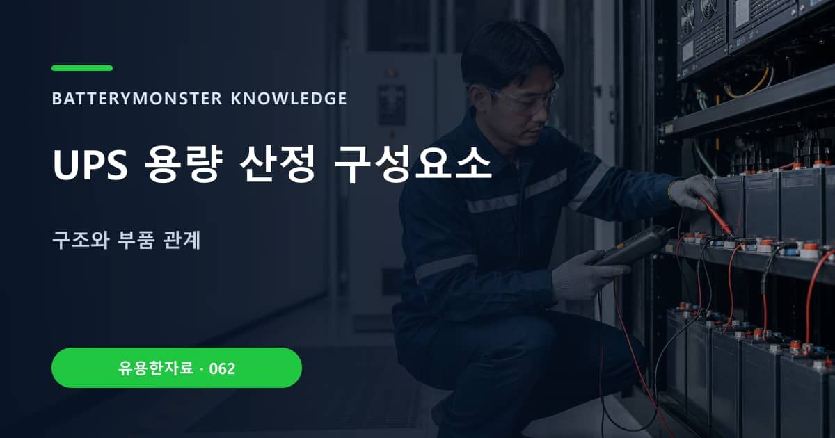UPS 용량 산정 구성요소 대표 이미지