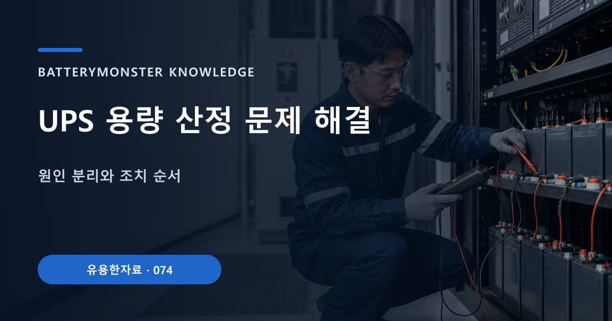 UPS 용량 산정 문제 해결의 핵심 엔티티와 검색의도를 설명하는 자료 표지