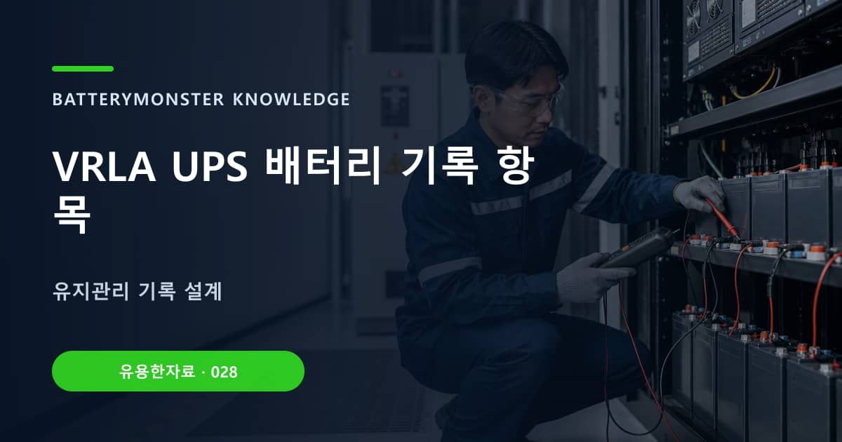 VRLA UPS 배터리 기록 항목 대표 이미지